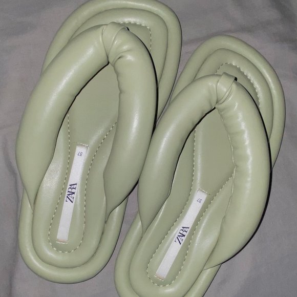 Zara Quilted Slides - Seafoam Green
